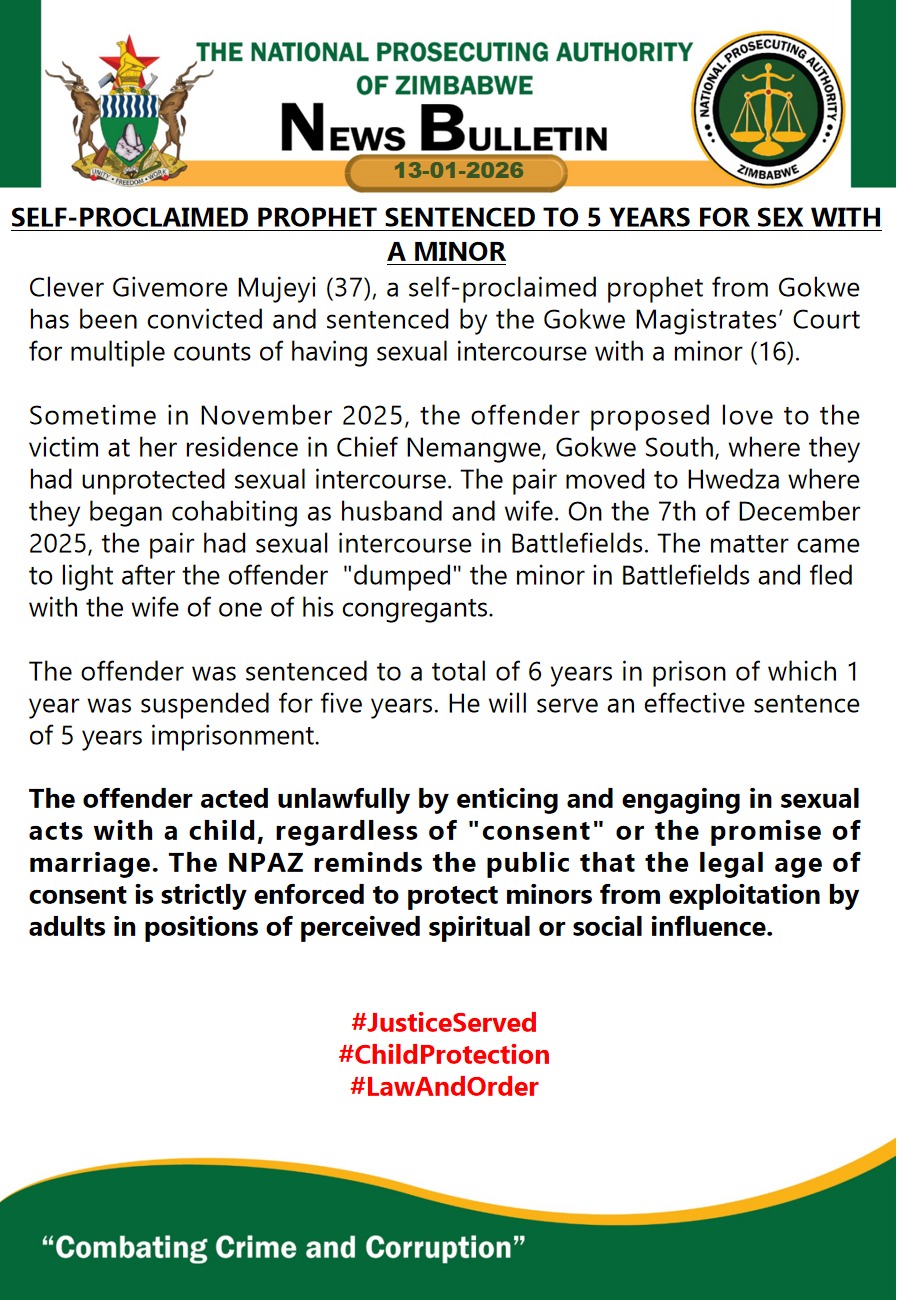 Self Proclaimed Prophet Jailed for Sex With a Minor