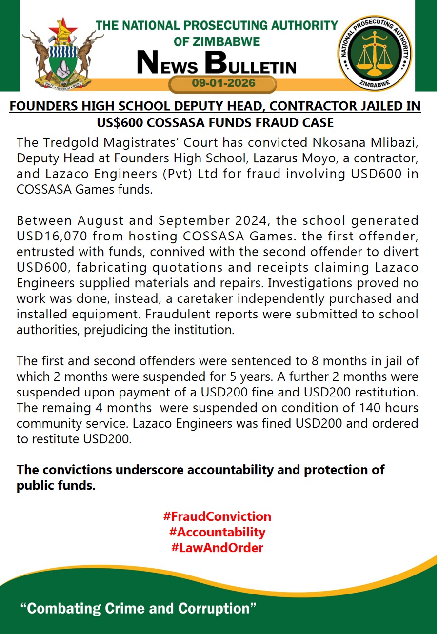 Founders High School Deputy Head, contractor jailed